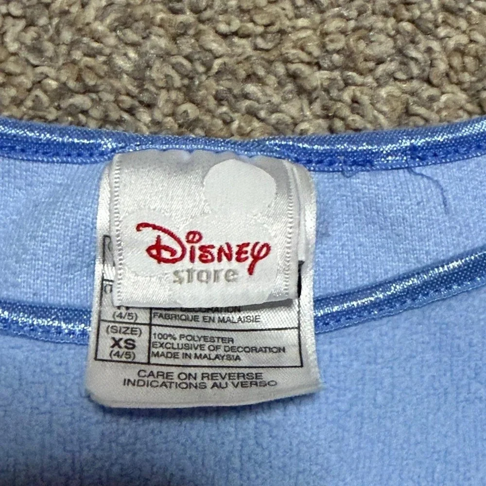 Disney Princess Girls XS 4/5 Blue Fleece Pullover Aurora Snow White Cinderella